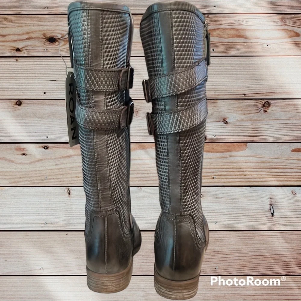 ROAN by Bed Stu Date Grey Napa Riding Women’s Boots Size 8.5 NWT